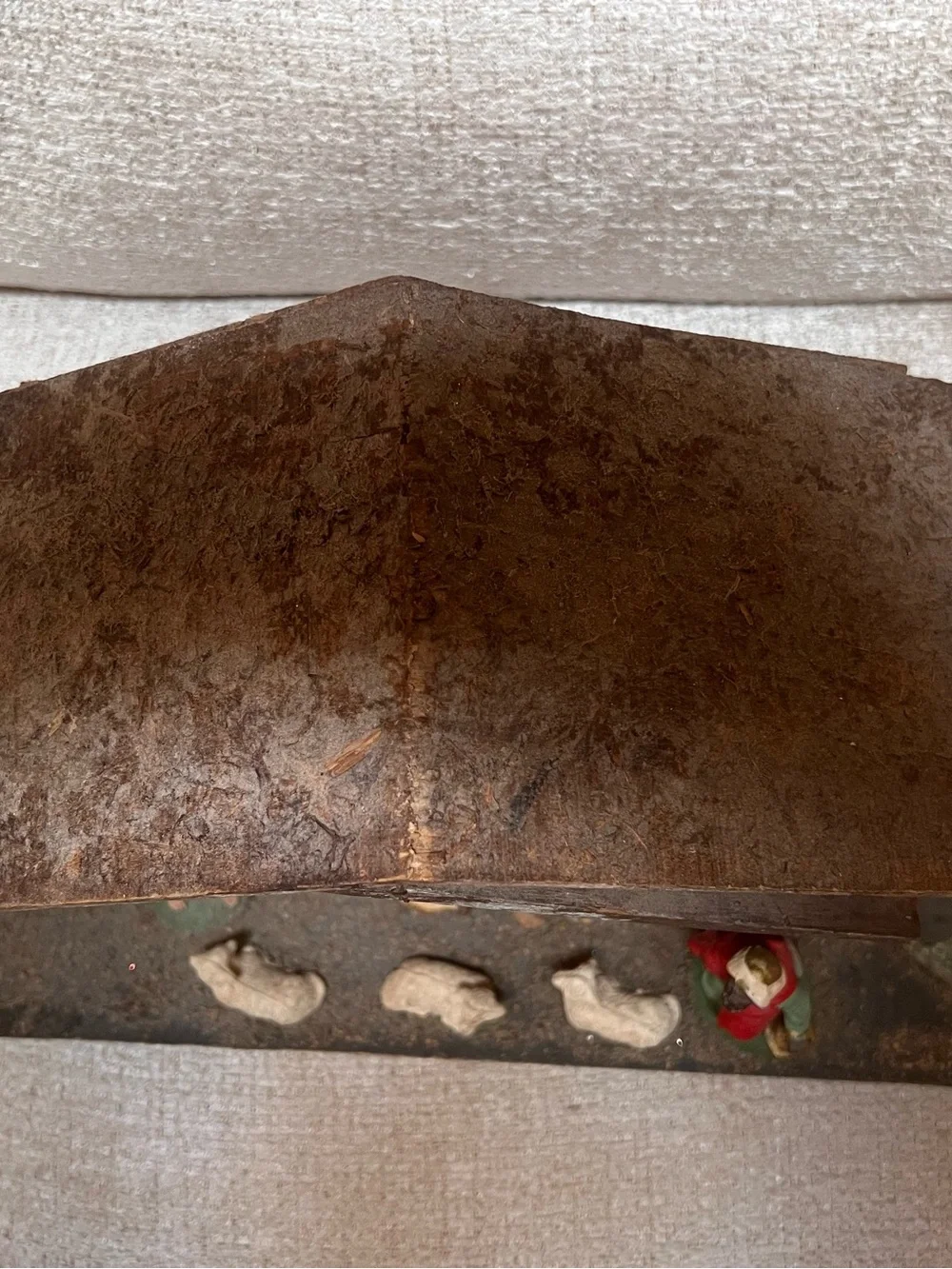 Rustic Brown Nativity Scene with Figures - Home Holiday vintage Italy